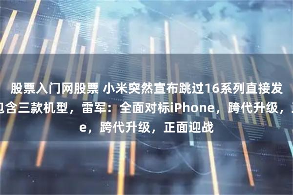 股票入门网股票 小米突然宣布跳过16系列直接发布17，包含三款机型，雷军：全面对标iPhone，跨代升级，正面迎战