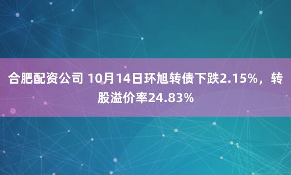 合肥配资公司 10月14日环旭转债下跌2.15%，转股溢价率24.83%